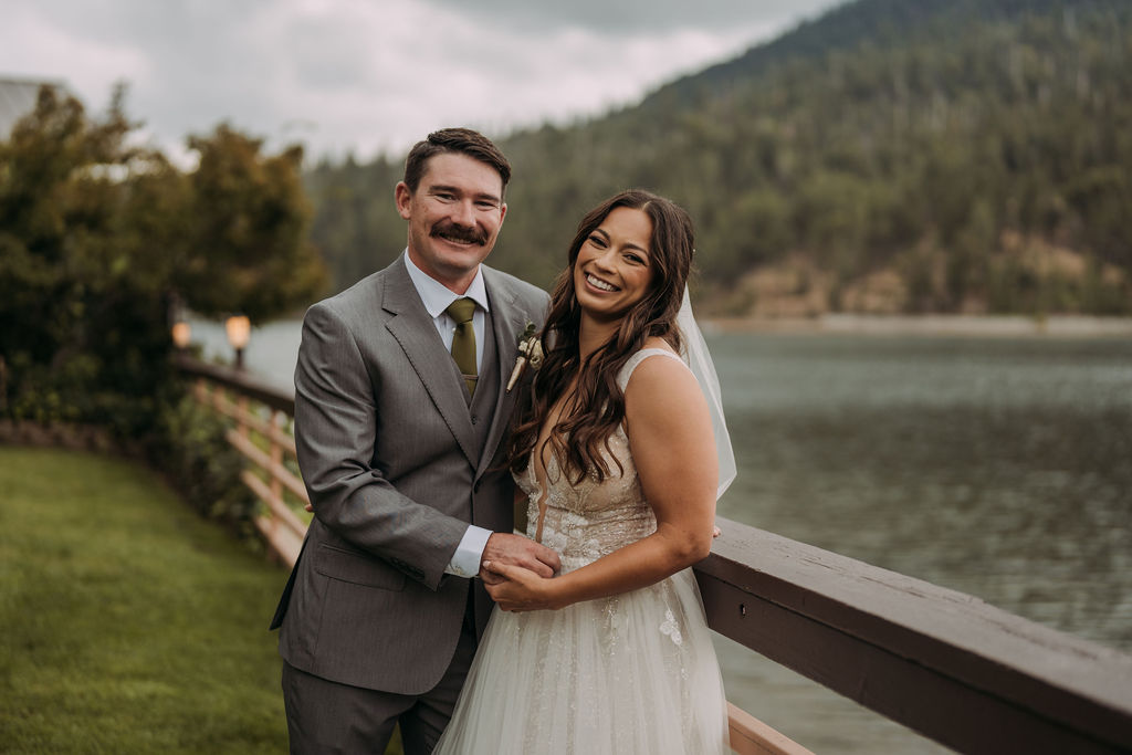 lakeside bride and groom wedding portraits for a California destination wedding