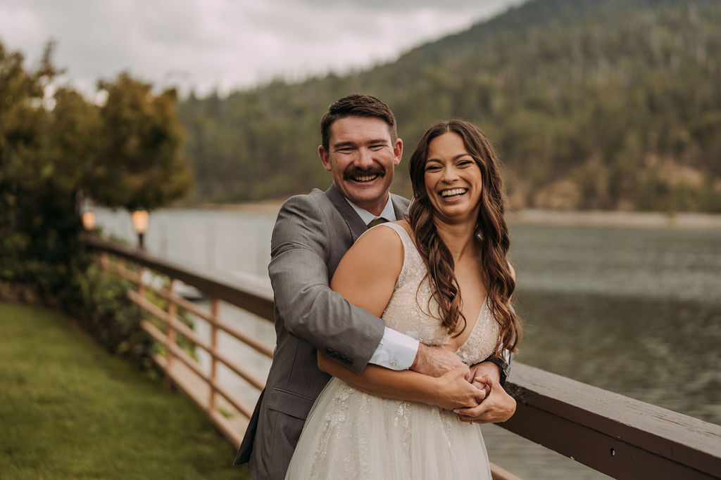 lakeside bride and groom wedding portraits for a California destination wedding