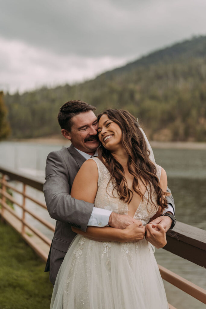 lakeside bride and groom wedding portraits for a California destination wedding