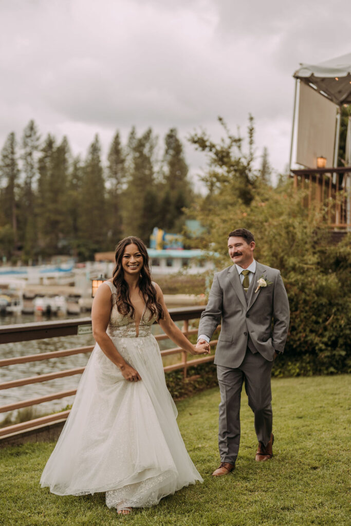 lakeside bride and groom wedding portraits for a California destination wedding