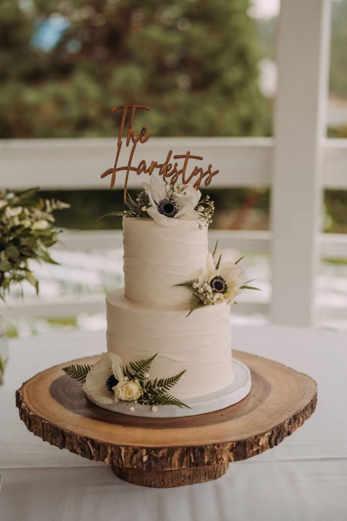 white two tier wedding cake